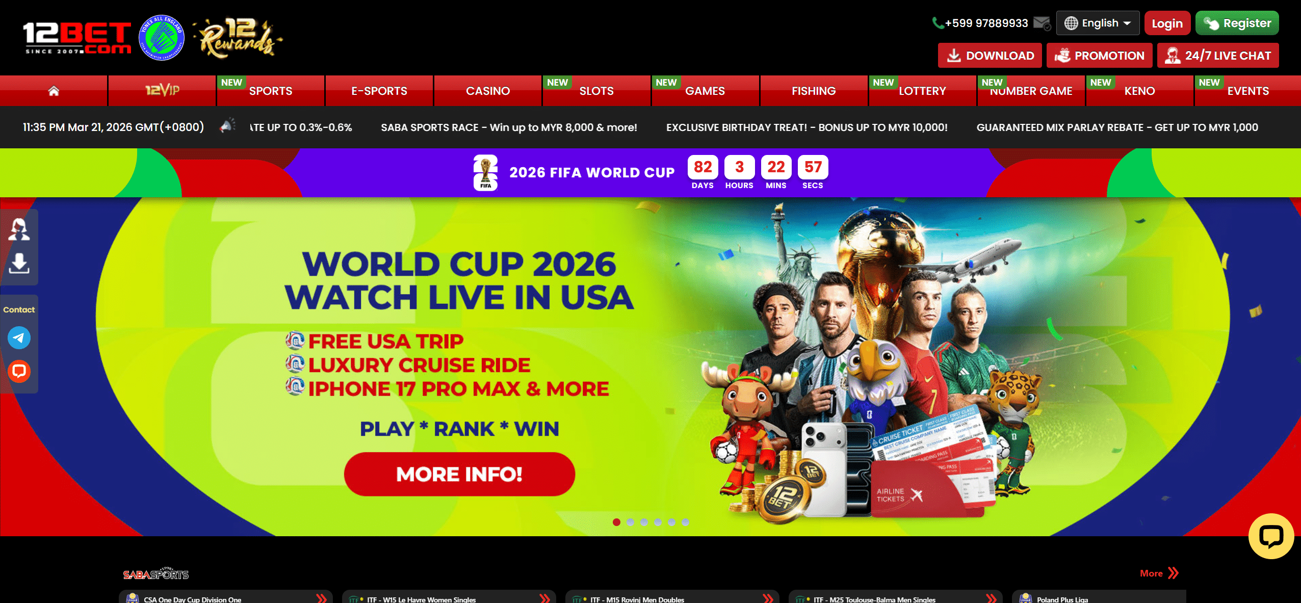 12bet online casino homepage