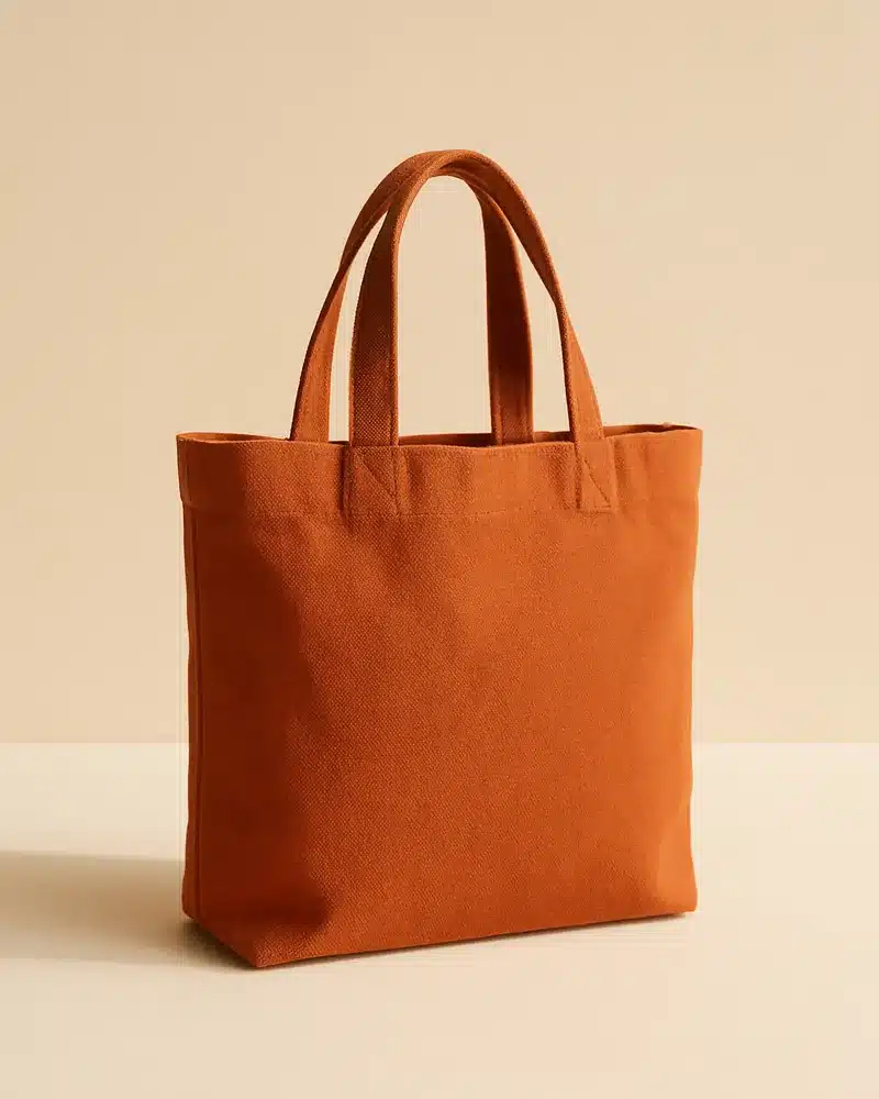 Rust canvas tote bag