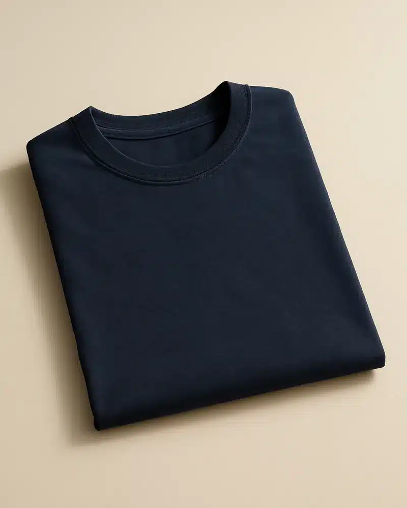 Navy cotton crew neck tee